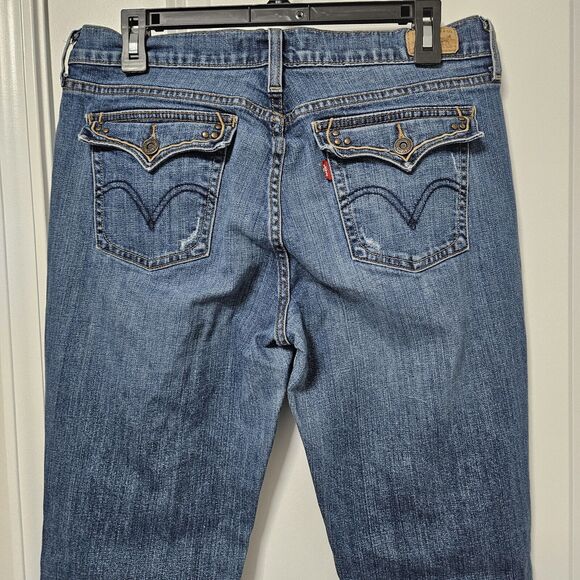 Levi's 515 Jeans Women’s (31x32) Blue Bootcut Mid Rise Flap Pockets Western GUC - Picture 1 of 9